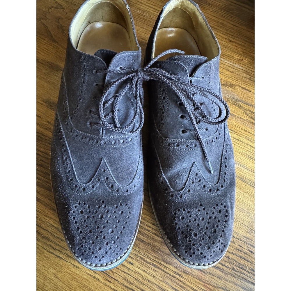 Peter Millar Brown Suede Oxford Size 10.5 M Vibram  Soles